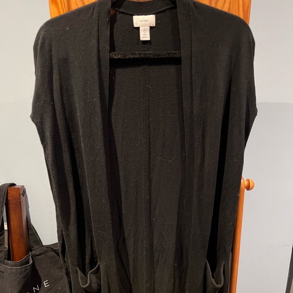 Extra Long Black Open Cardigan - Picture 1 of 3